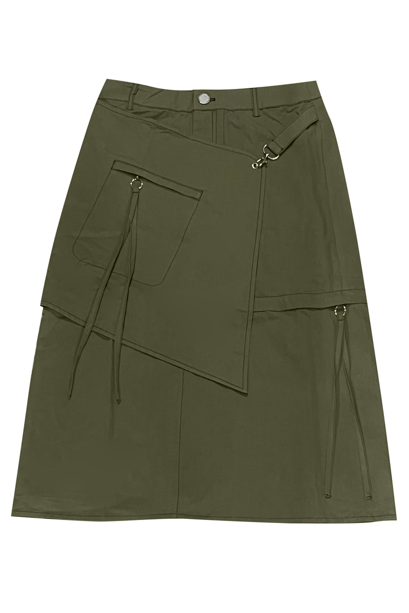 Inara Olive Convertible Cross-Over Skirt