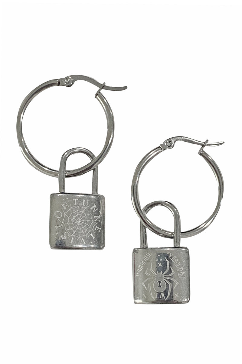 Web & Widow Lock Hoop Earrings – Tunnel Vision