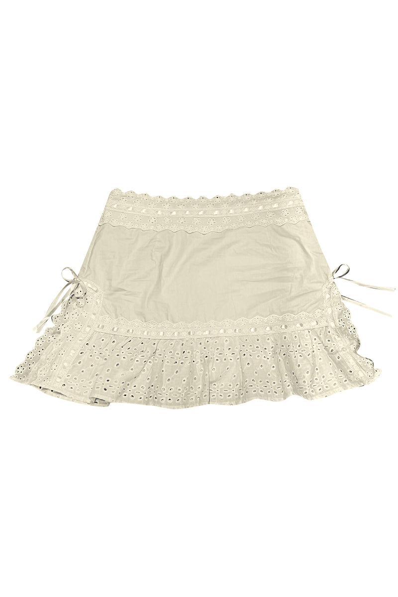 Melanie Ivory Eyelet Mini Skirt – Tunnel Vision