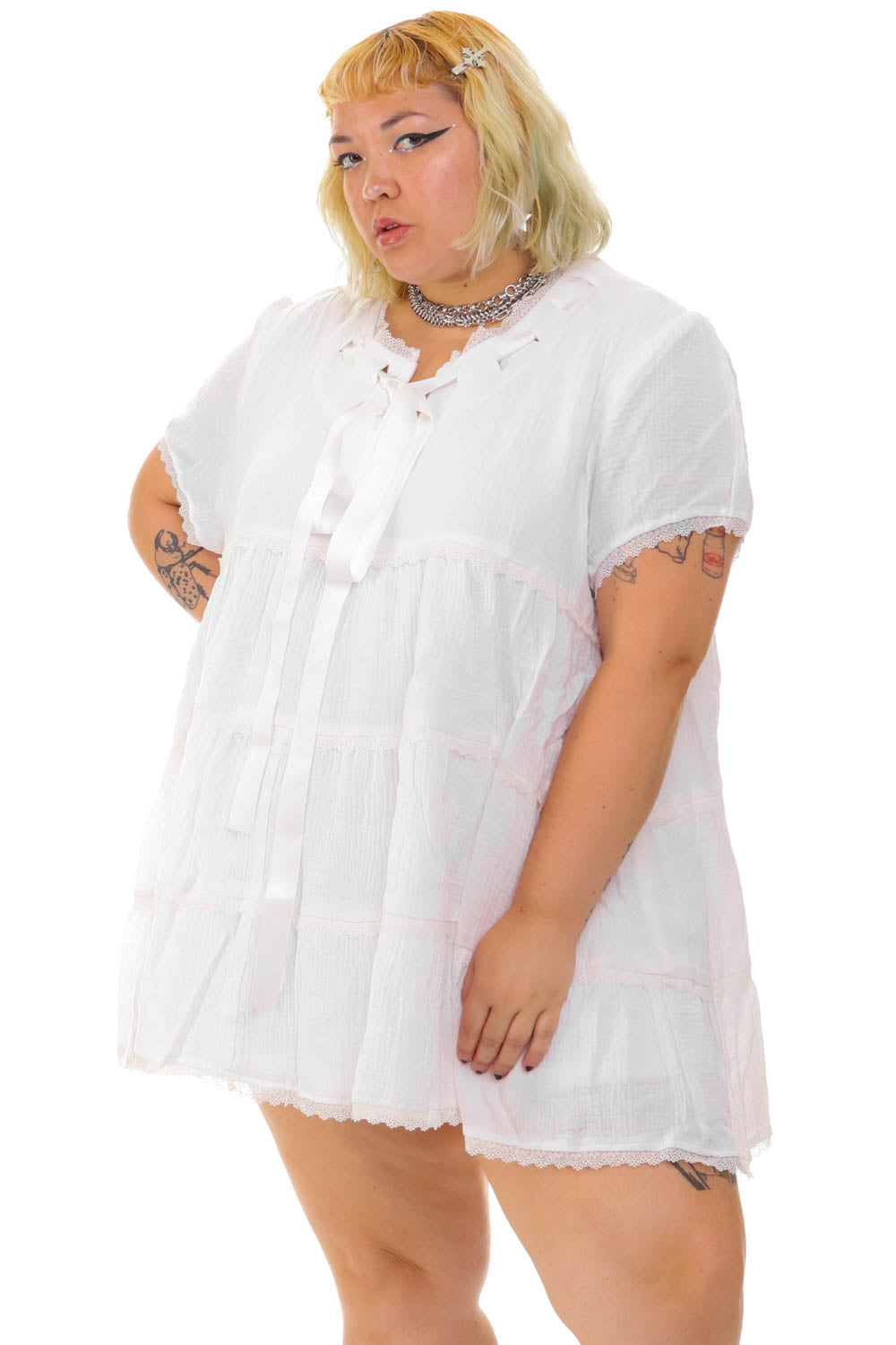 White Veruca Babydoll Cupcake Dress – Tunnel Vision