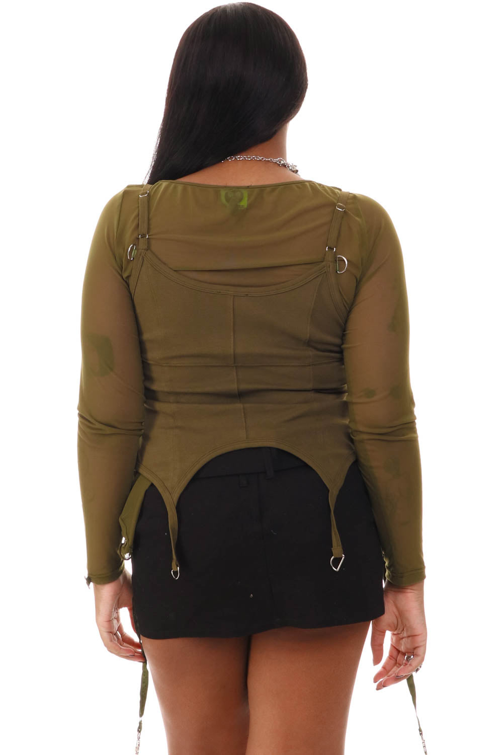 【AAKE】SEE-THROUGH LAYERED OPS Gish Olive Convertible 3-in-1 Layered Top – SHOP TUNNEL VISION