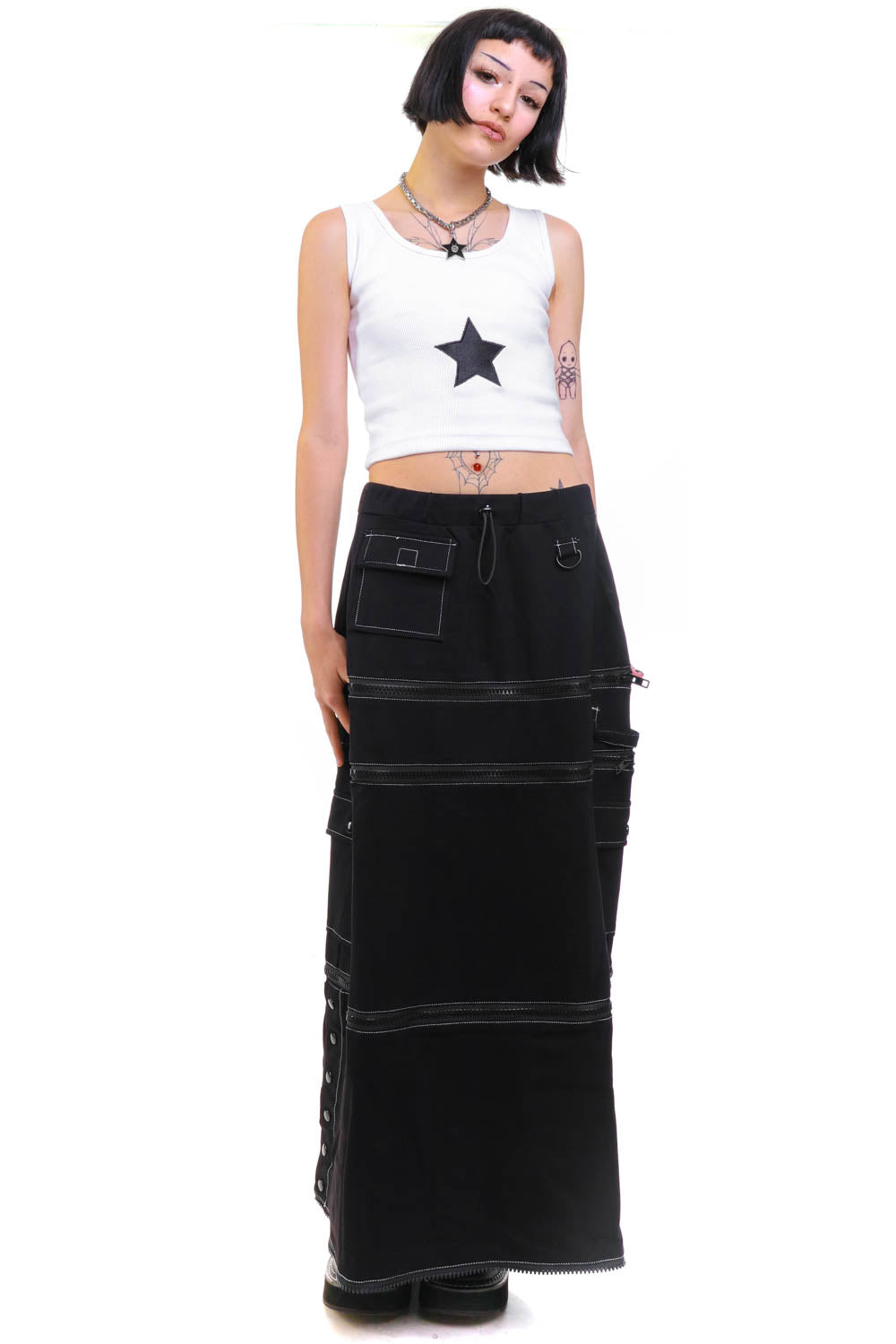 【EEUN】Hidden Cotton Cargo Skirt Armel Cargo Skirt in Kombu Pigment