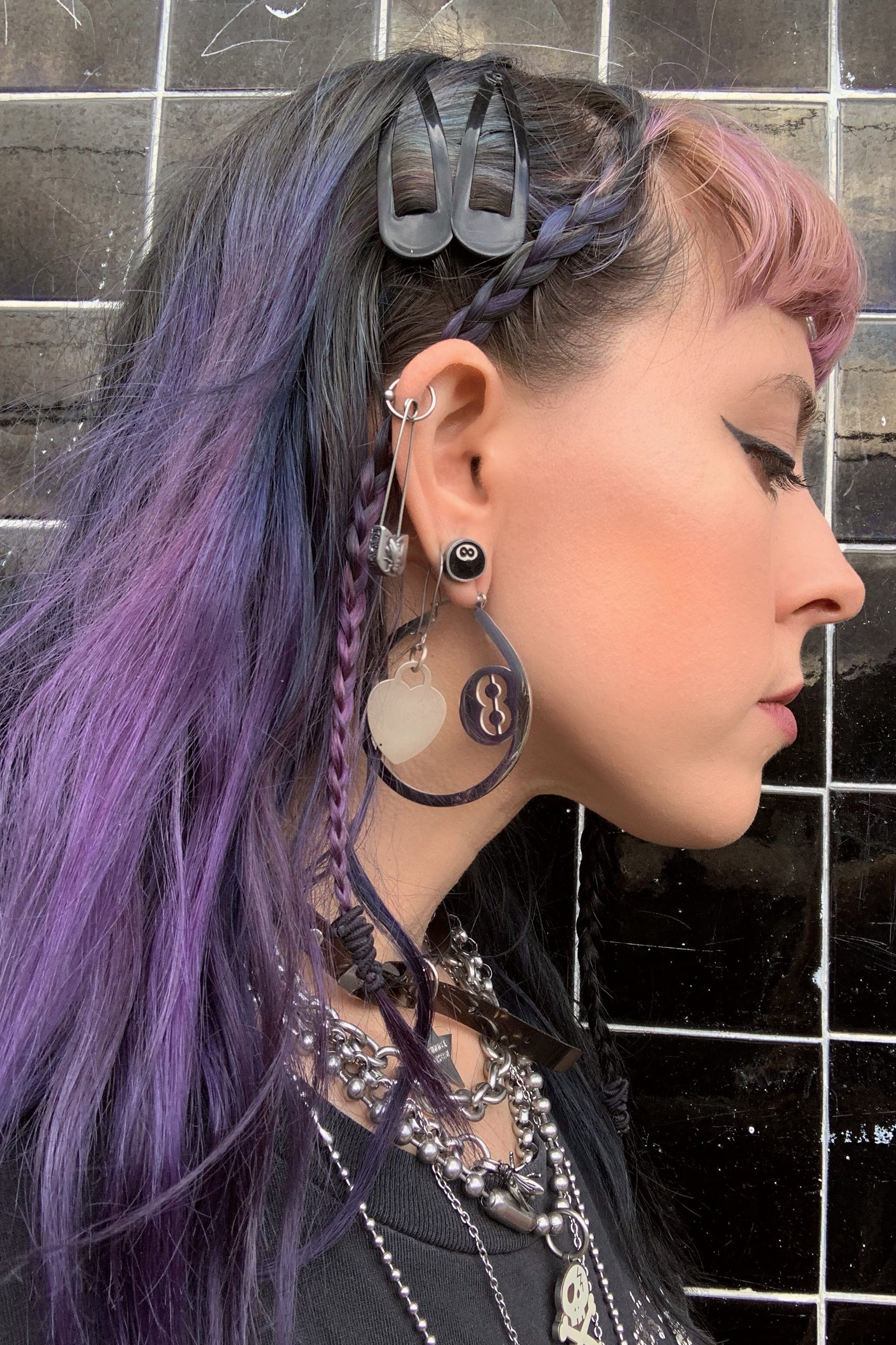 8 Ball Hoop Earrings – TUNNEL VISION