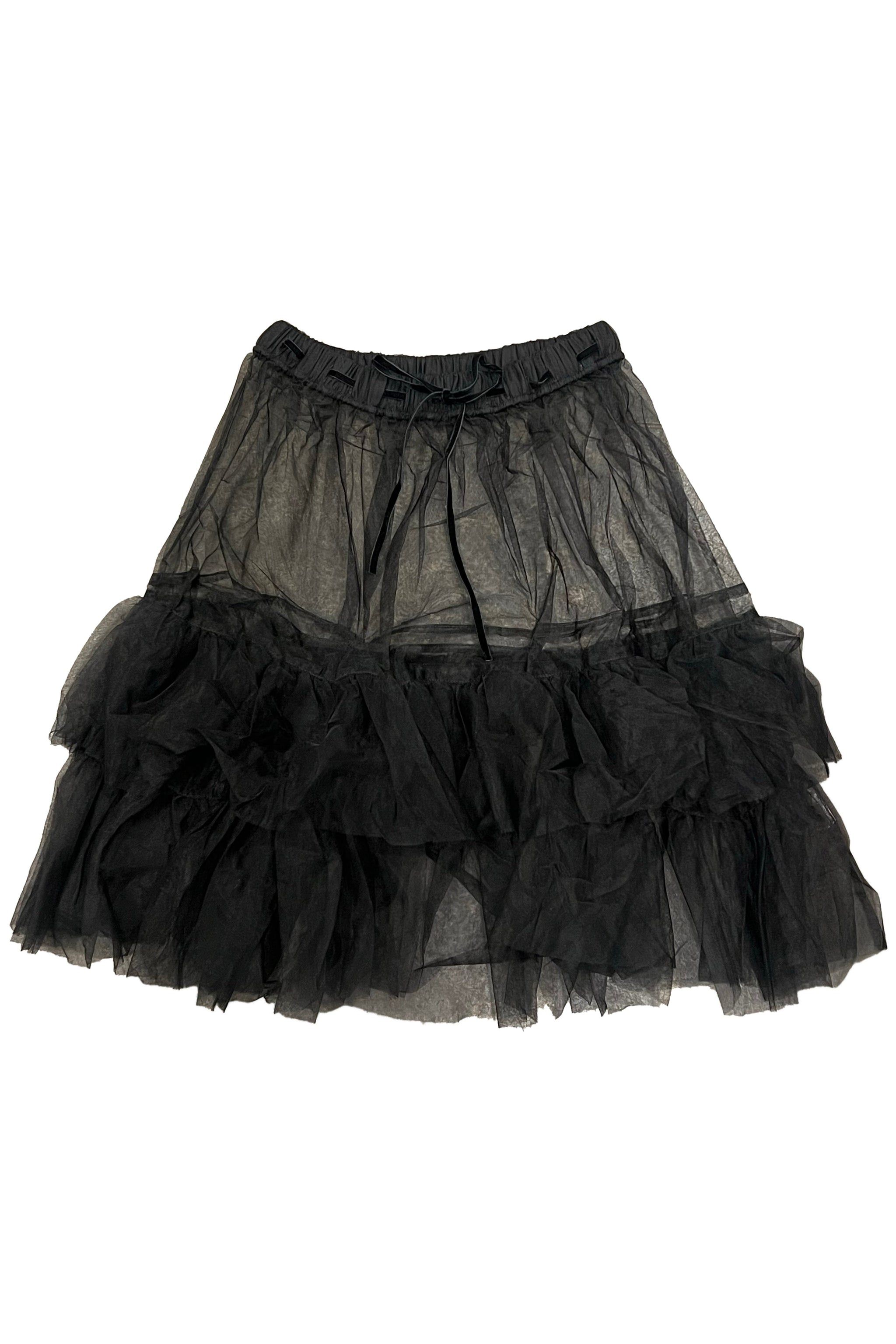 Louisa May Sheer Black Ruffle Skirt – SHOP TUNNEL VISION