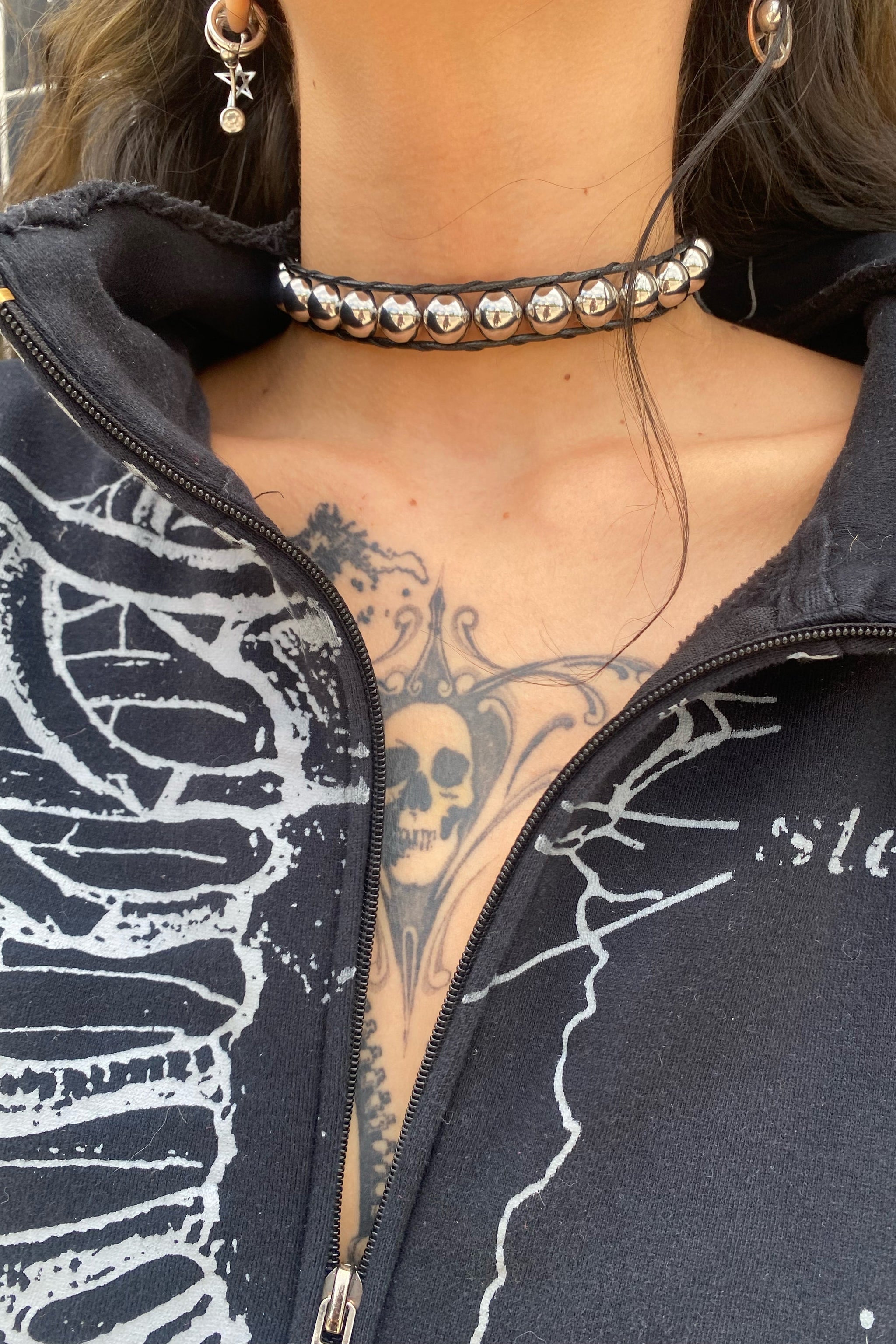 【2plan】24SS★ [LAN ARCHIVE] Wave Ball Choker Necklace Wave Choker Necklace - nahzshop