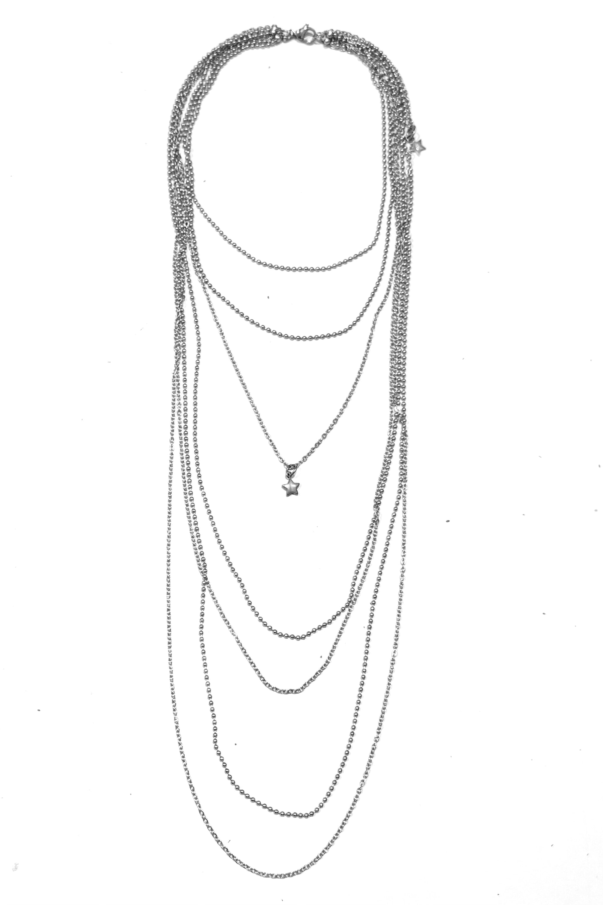 【just LoveR.】Billy Layred Necklace + Ball + Chain Neckless Chic Layered Chunky Ball Chain Necklace – ArtGalleryZen