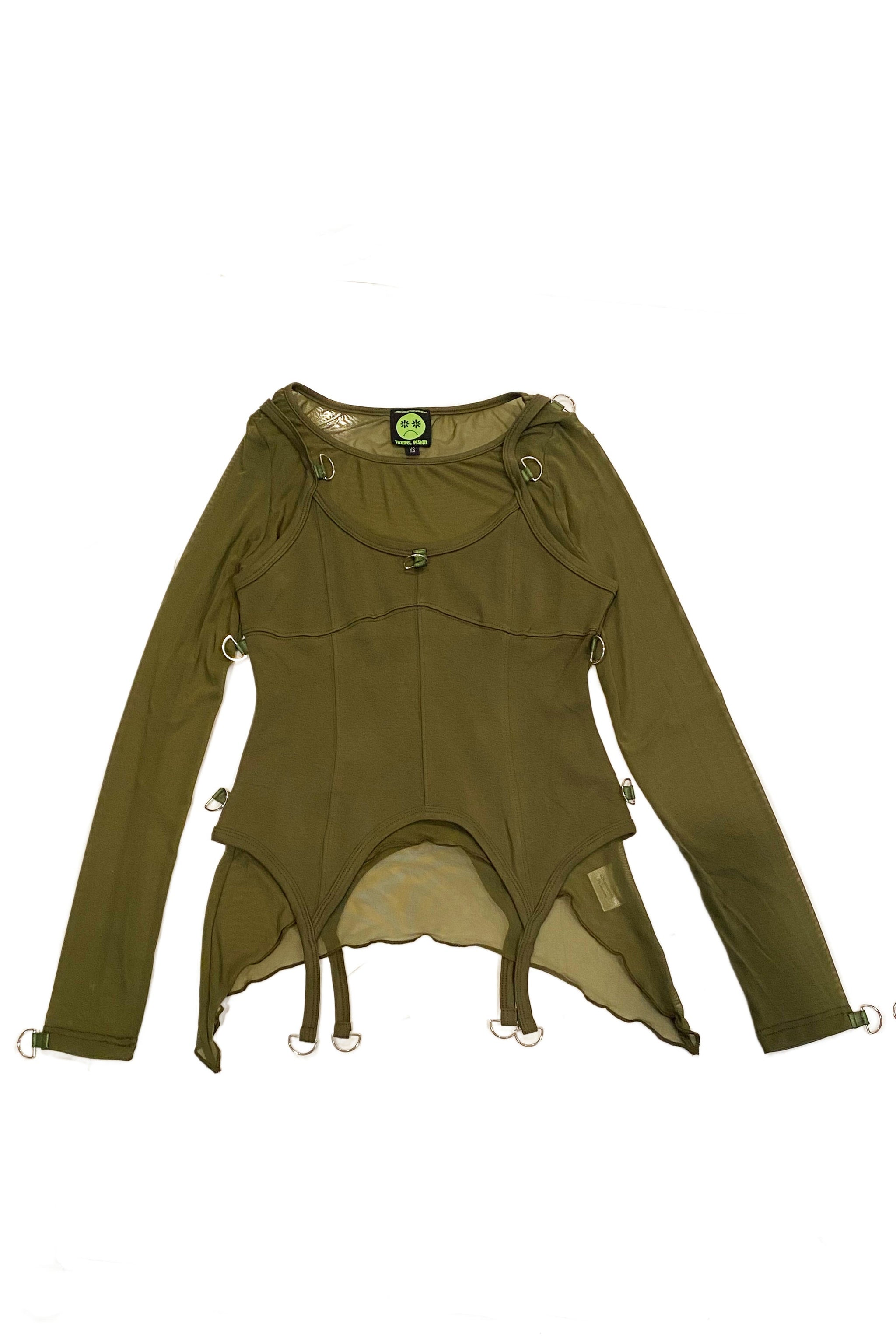 web完売) DAILY LIFE SCENERY SHEER TOP Gish Olive Convertible 3-in-1 Layered Top – SHOP TUNNEL VISION