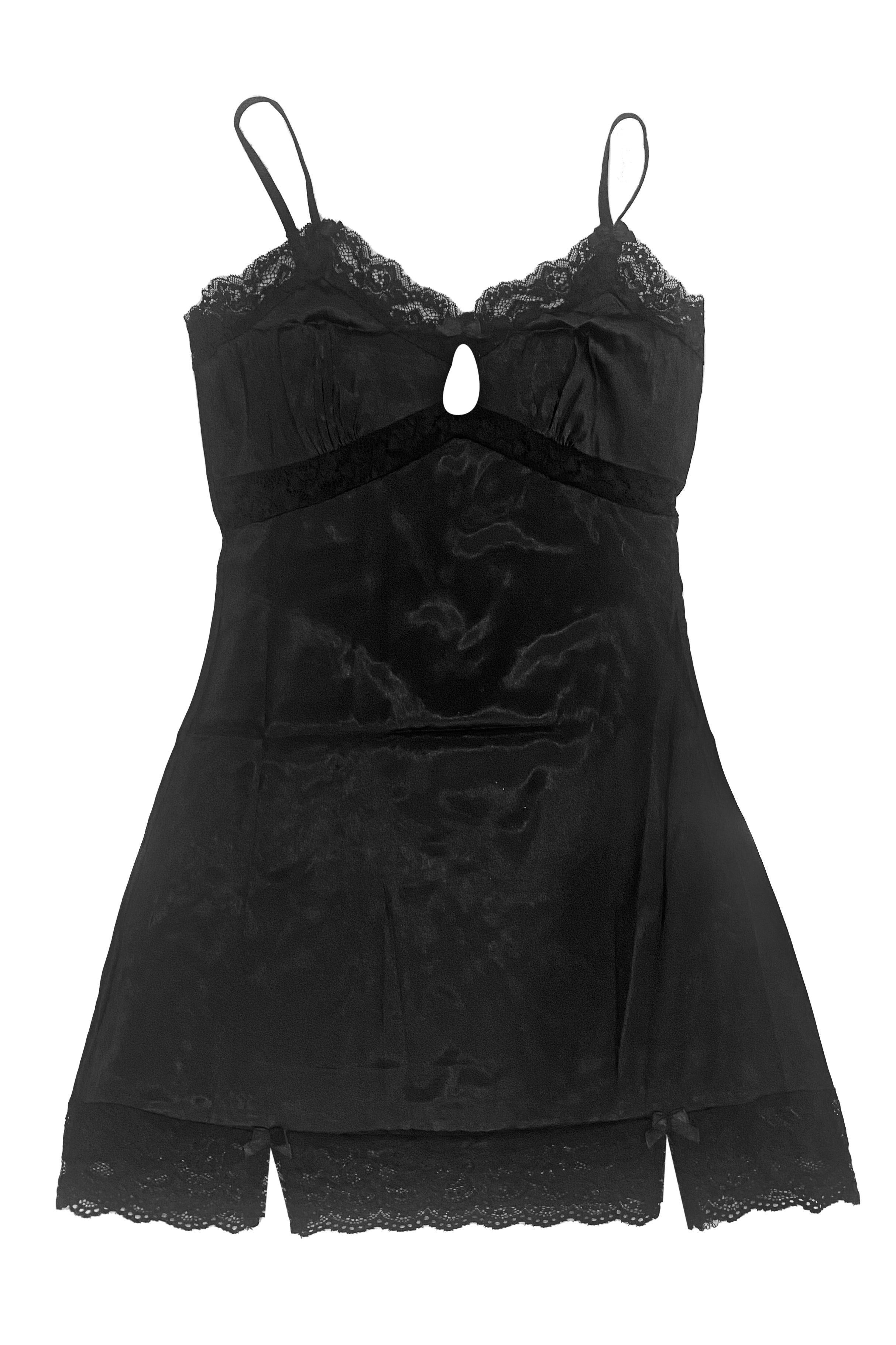 Josie Black Mini Slip Dress