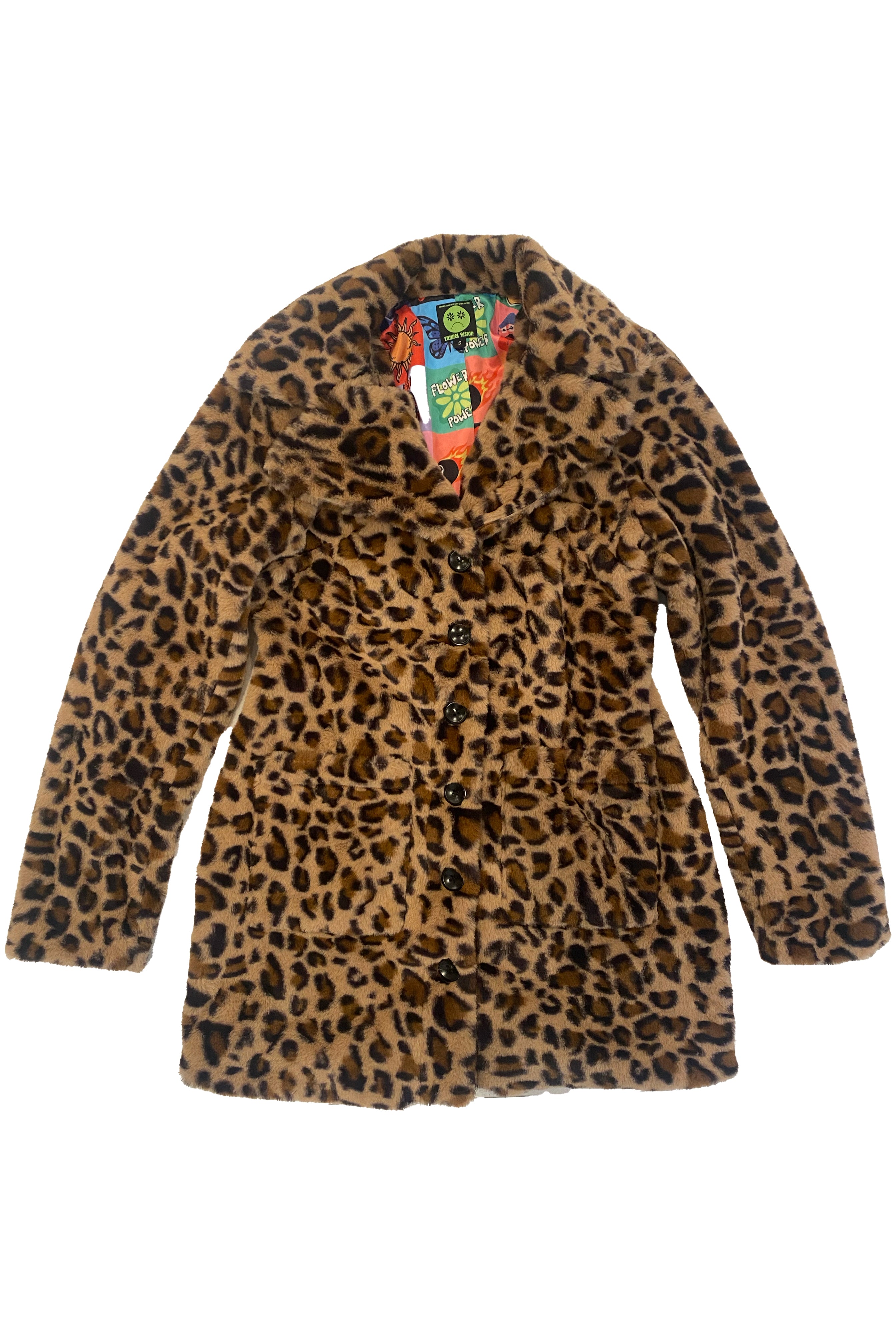 Mary Leopard Print Faux Fur Coat