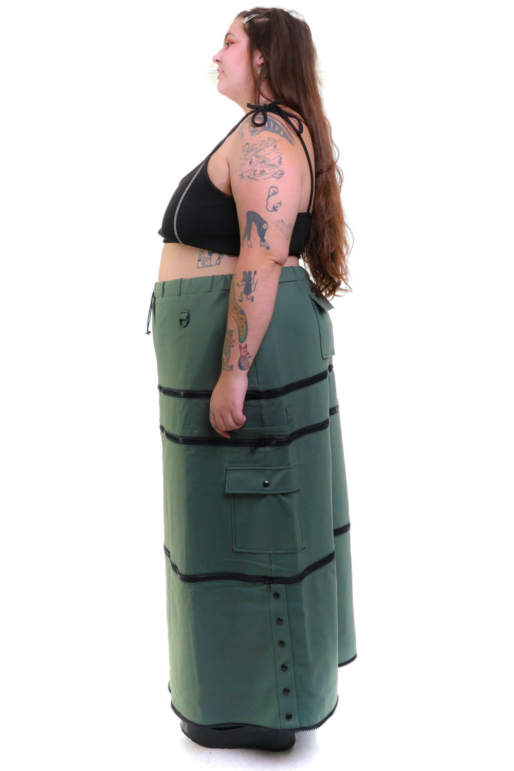 Travers Cargo Skirt Green