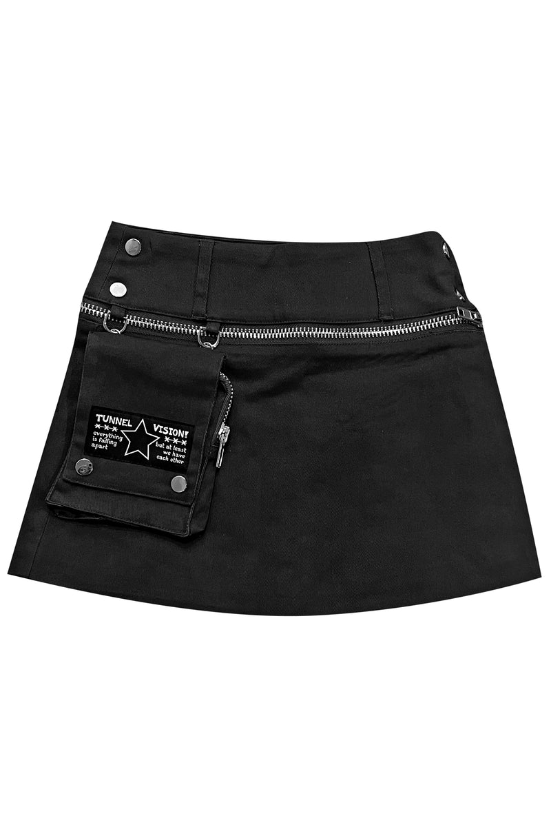 Max Black Utility Mini Skirt