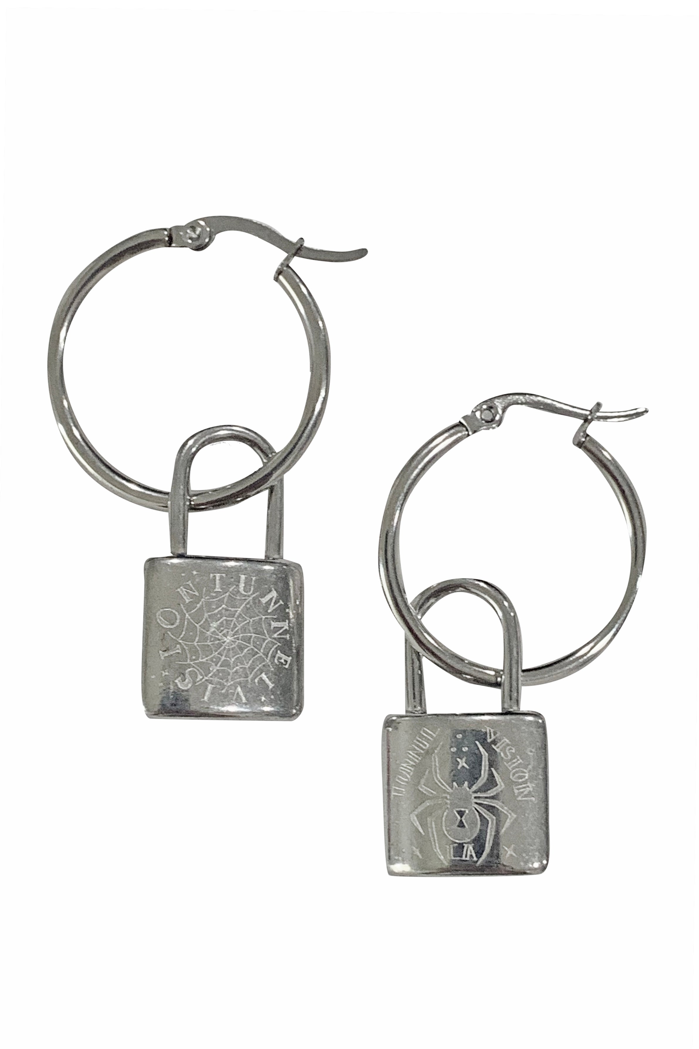 Lock and Key Hoop Earrings