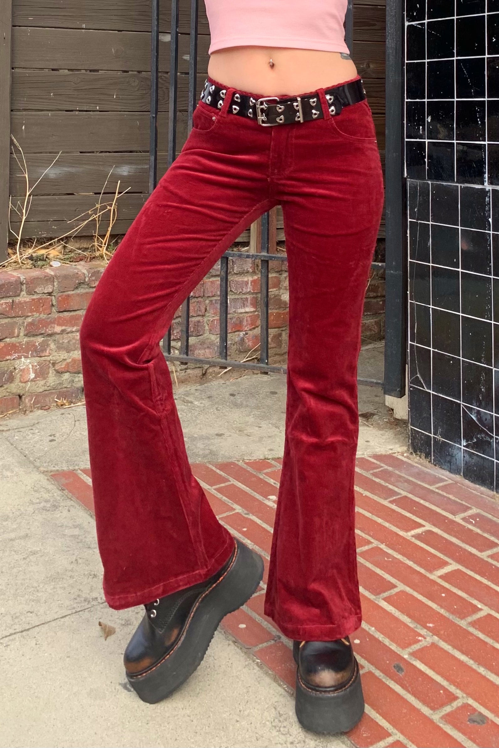 Dolores Red Corduroy Flares – Tunnel Vision